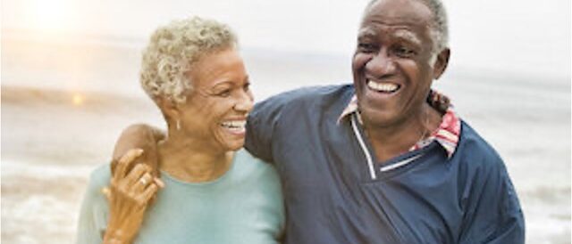 happy older black couple
